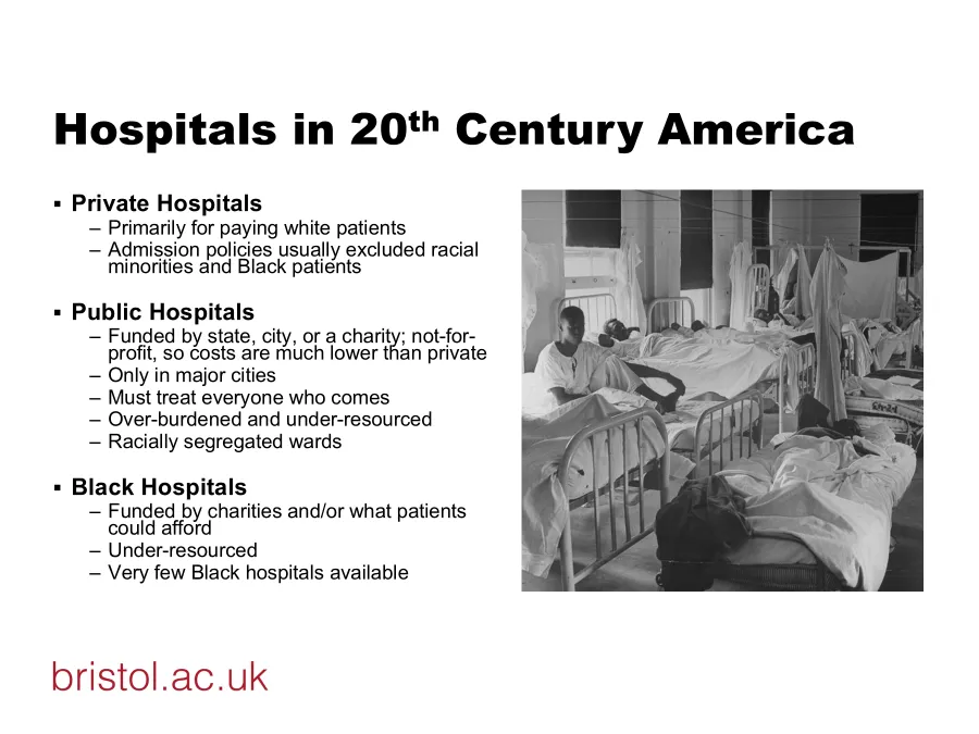 <ol><li><p>certainly until 1950s/60s</p></li><li><p>still had to pay bill</p></li></ol><p></p>