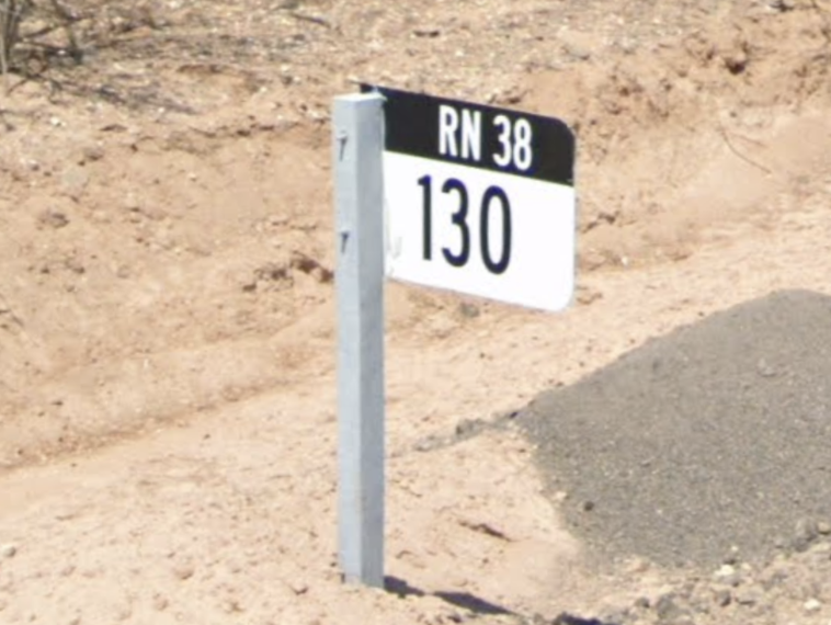 <p>Typically white with a black strip showing the road number. RN = national highway, RP = provincial highway.</p>
