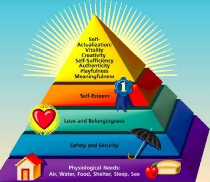 <p><em>(Hierarchy of needs (some needs are more important than others) He said basic needs need to be satisfied 1st.)</em></p>