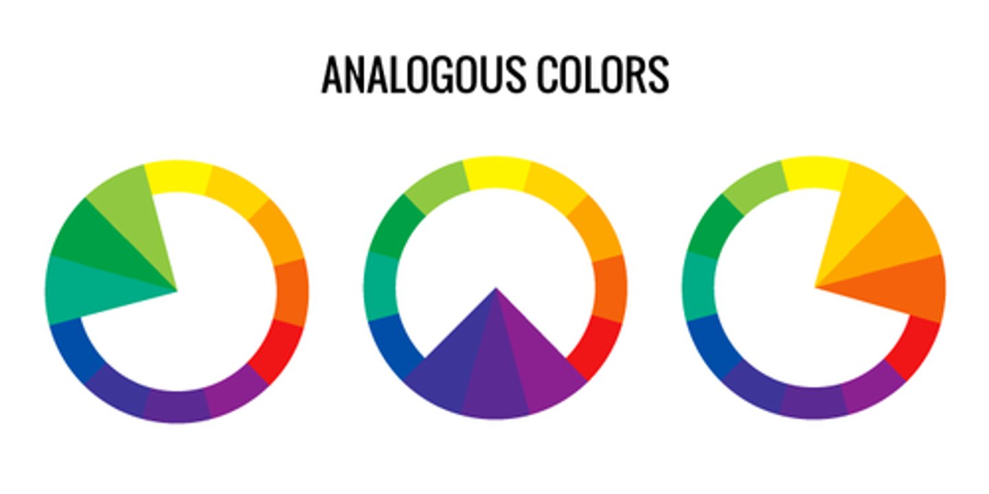<p>colors that are next to each other on the color wheel</p>