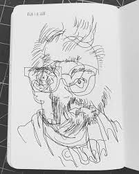 Drawing while not looking at your paper but at the object. 