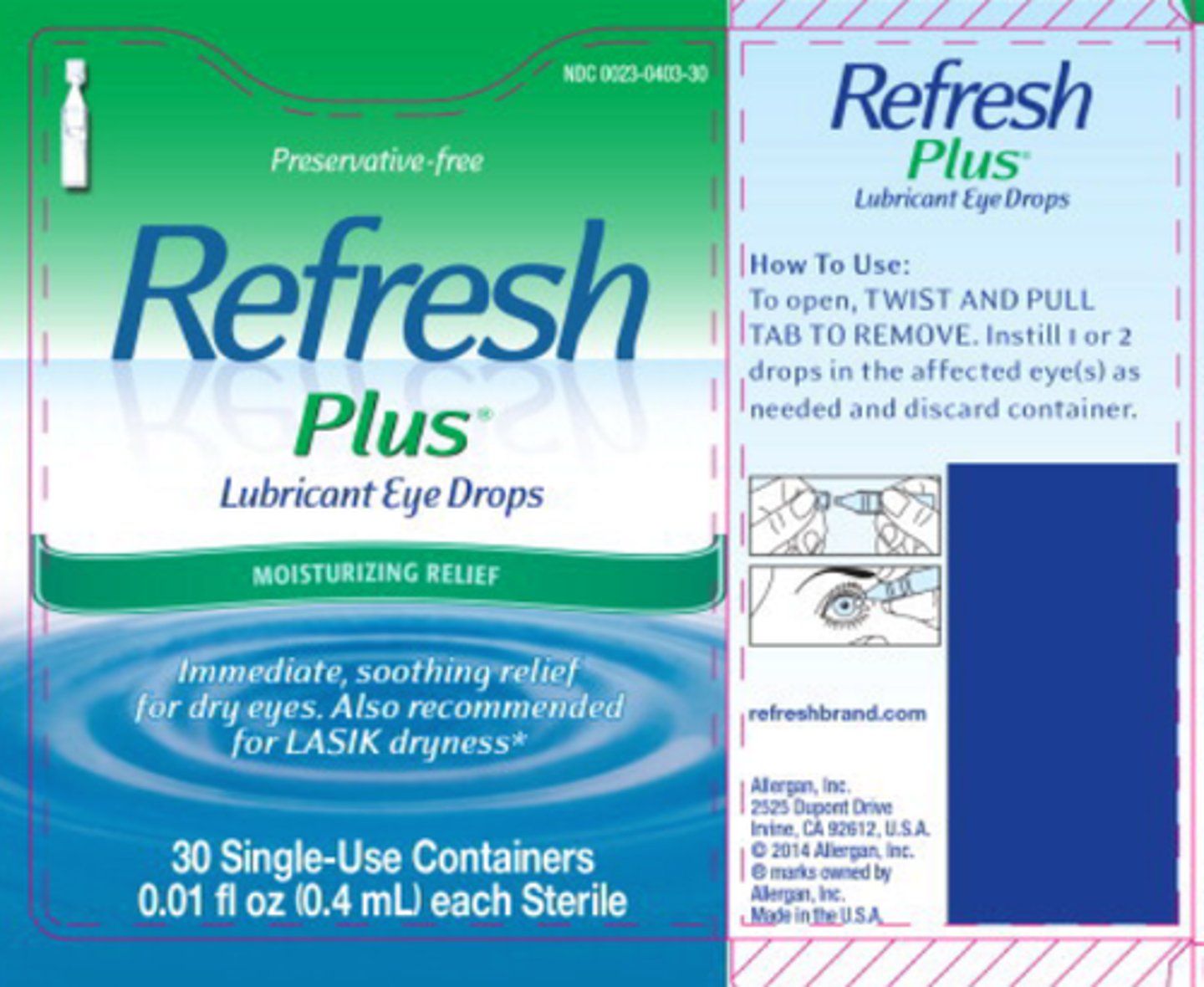 <p>Refresh, Systane</p>