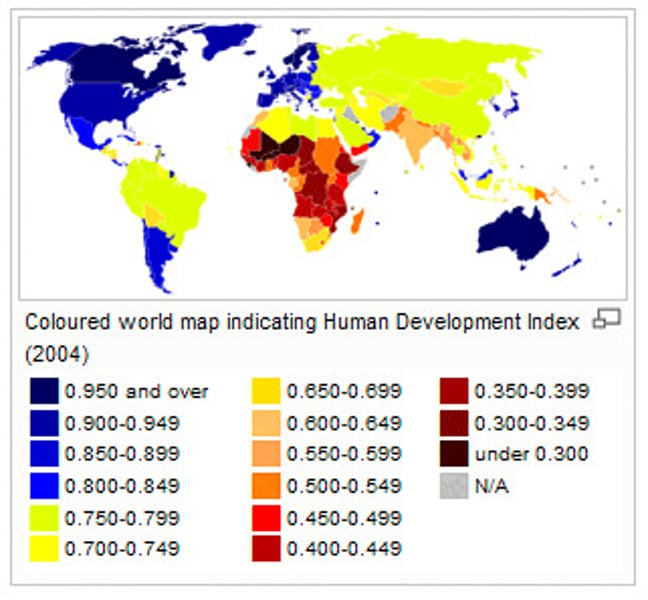 <p>Measurement held by the UN that calculates the level of development in terms of human welfare</p>