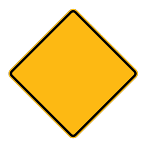 <p>A sign with this shape means: </p><p>Railroad crossing.</p><p>Warning. </p><p>Signal ahead.</p>