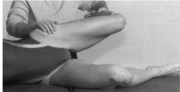 <p>Position: Side-lying, lowermost leg flexed to 45°</p><p>Examiner: One hand on ipsilateral pelvis and the other hand is used to extend and abduct the hip by the ankle while maintaining knee in 90° flexion. </p><p>The patient is asked to relax while allowing the limb to drop into adduction towards the table. As limb drops, examiner prevents hip flexion and internal rotation. </p>