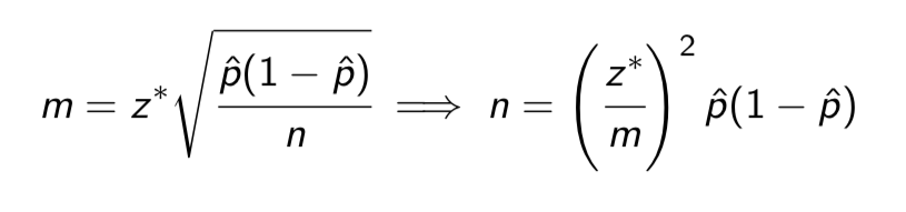 <ul><li><p><span>But we have a problem here! We have not yet selected any sample. So we couldn’t possibly know the value of ˆ p!</span></p></li><li><p><span>We will have to use some other value p* to estimate the population proportion p</span></p></li></ul><p></p>