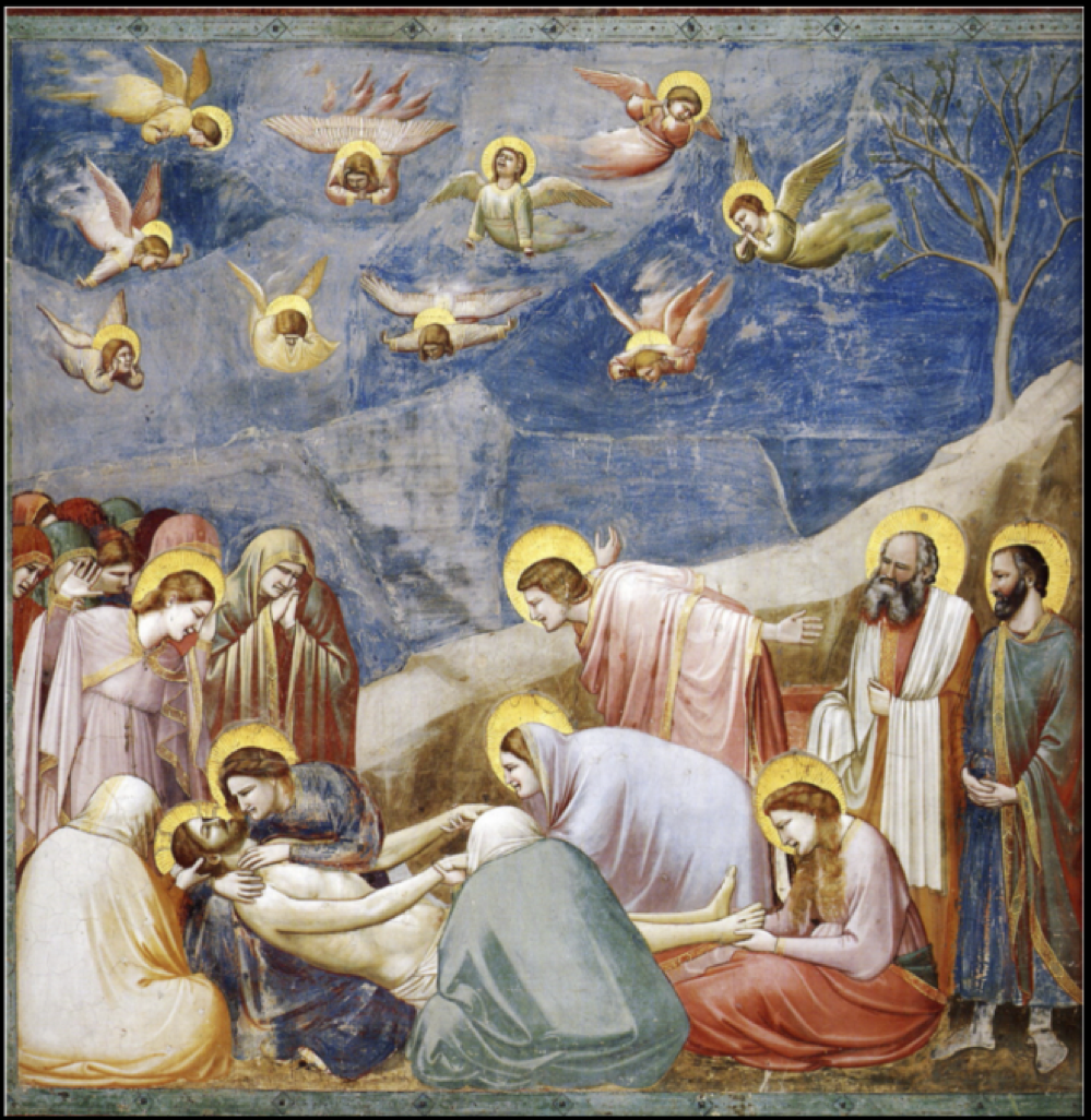 <p>describe the surroundings and context of the <em>Lamentation</em> and its significance </p>