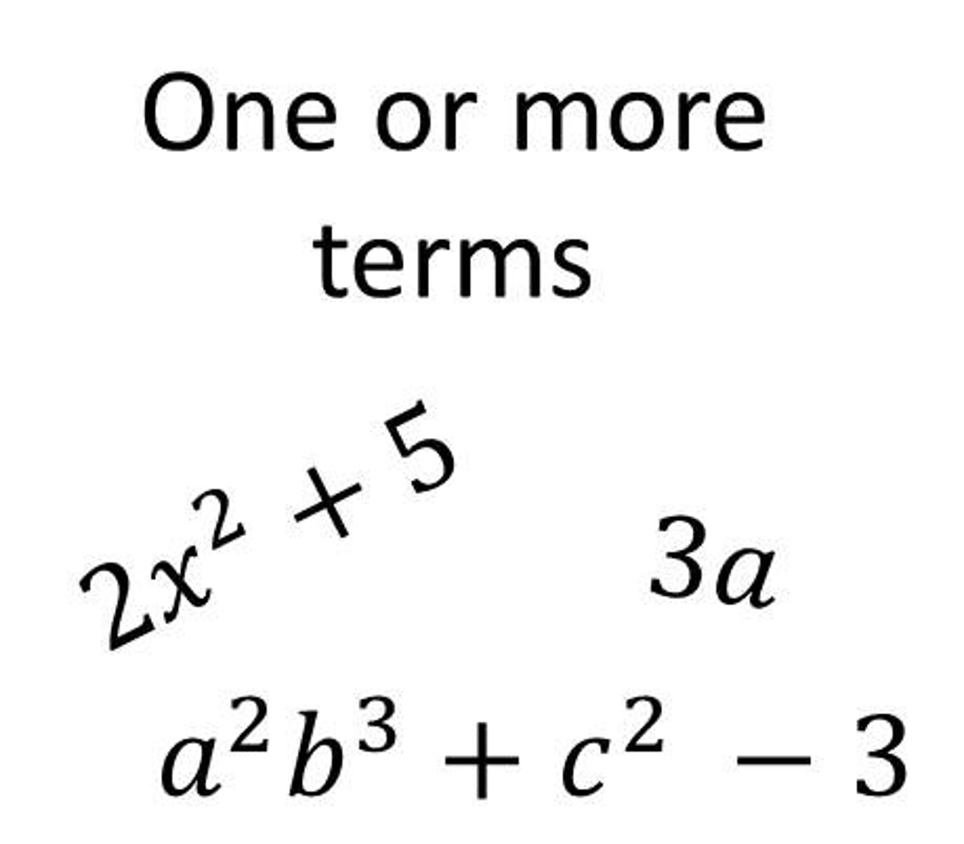 <p>an expression of more than 2 algebraic terms.</p>