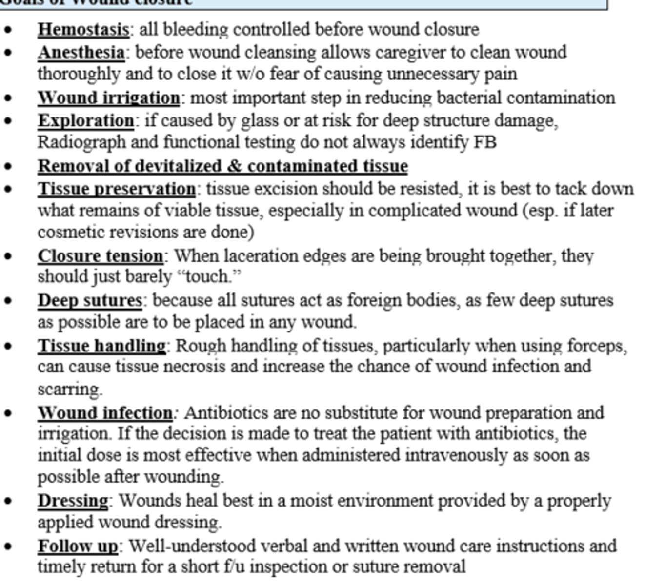 <p>- Reduce healing time</p><p>- Reduce risk of infections</p><p>- Reduce scarring</p><p>- Repair the loss of structure/function</p><p>- Improve cosmetic outcome / cosmesis</p>