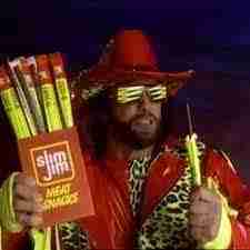 <p>Macho Man snapping a match(match)</p>