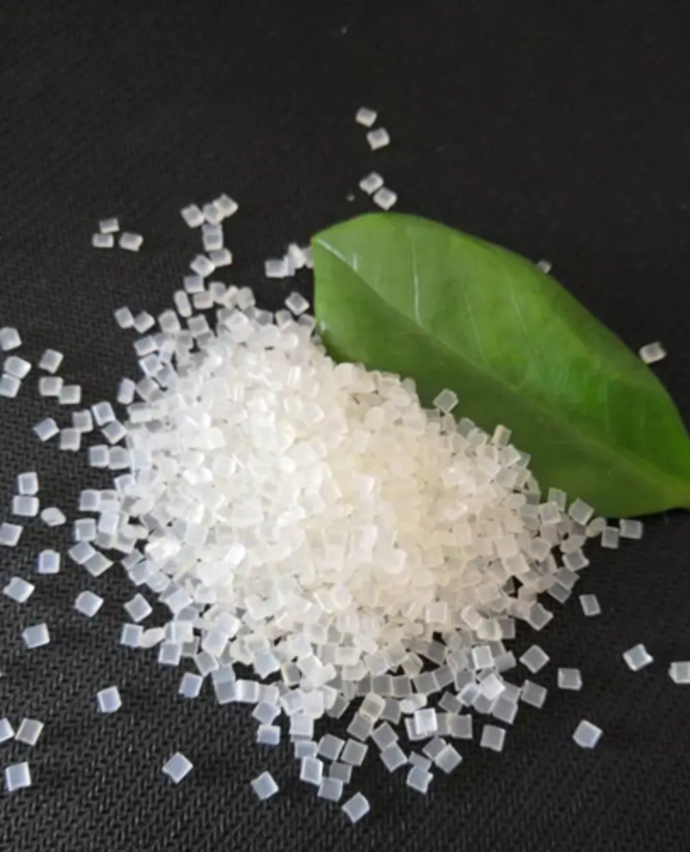 <p>Type: Natural bio-polymer</p><p>Made From: Bacteria grown in cultures</p><p>Uses: medical applications (medication patches, films, screws, bone plates) because it’s non-toxic inside the human body.</p>