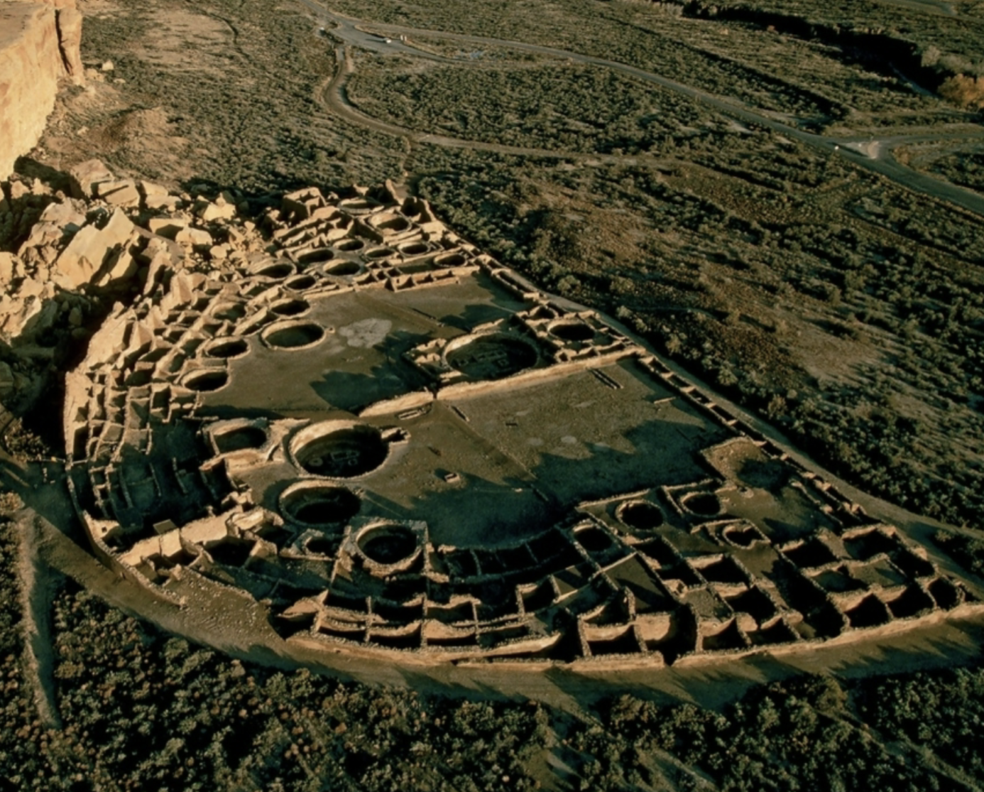 <ul><li><p><strong>Advanced Architecture</strong>: Pueblo Bonito, a multi-story Great House, showcased the Ancestral Puebloans' architectural skill and communal living design</p></li><li><p><strong>Sacred Spaces</strong>: The kivas symbolized spiritual connection, representing human emergence, fertility, and ties to the earth</p></li><li><p><strong>Cultural and Historical Significance</strong>: Once a possible pilgrimage site, it was later abandoned, likely due to environmental or social challenges</p></li></ul><p></p>