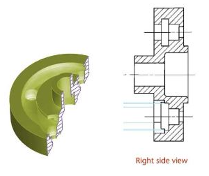 <p>In the section view, the areas that would have been in actual contact with the cutting plane are shown with</p>