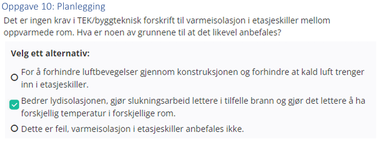 <p>Bedrer lydisolasjonen, gjør slukningsarbeidet lettere i tilfelle brann og gjør det lettere å ha forskjellig temperatur i forskjellige rom.</p>