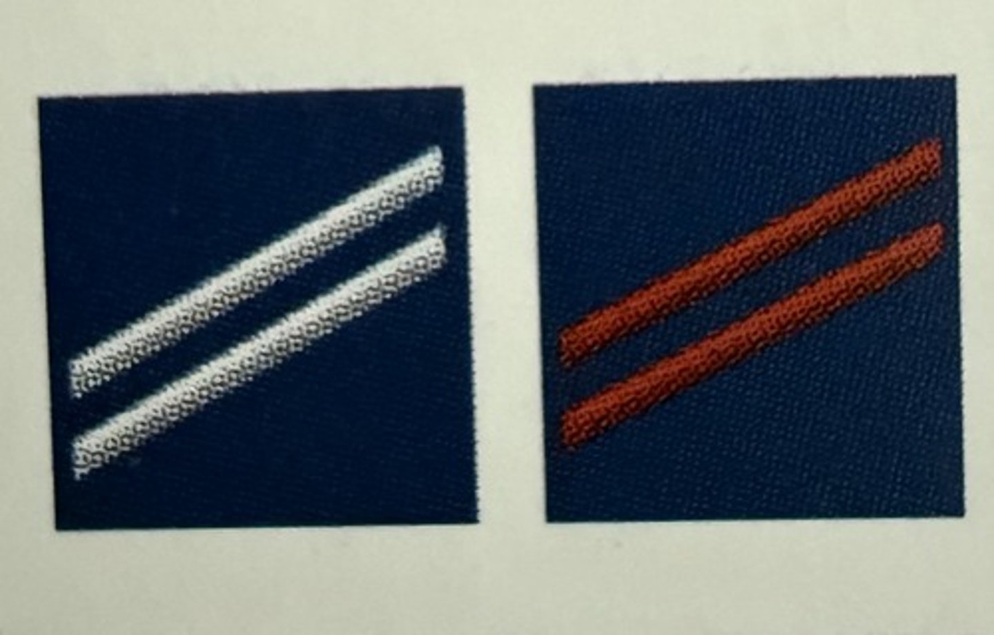 <p><span>Zero two white/red stripes on a field of blue</span></p>