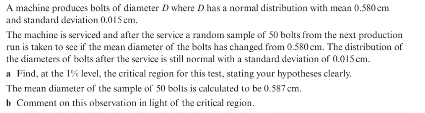 <p>Example of finding the critical region for a hypothesis test for the mean of a normal distribution: (part 1)</p>