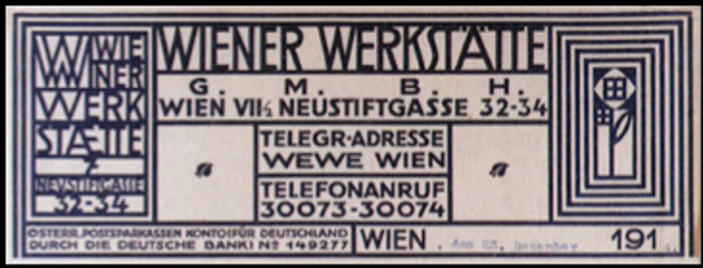 <p>Founded by Josef Hoffmann and Koloman Moser. "Vienna Workshop"<br>group of artists and artisans that produced everyday items like ceramics, furniture, and metal work</p>