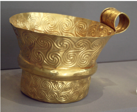 <p><span style="background-color: transparent; font-family: "EB Garamond", serif;"><span>Found inside the shaft grave sites even before the palace was built. There was always that wealth. Sometimes called Nestors cup (right), the left looks similar to the swirl pattern of the breastplate. Symbolize powerful and wealthy culture as they're able to just bury them in their grave sites to honor those who have died.</span></span></p>