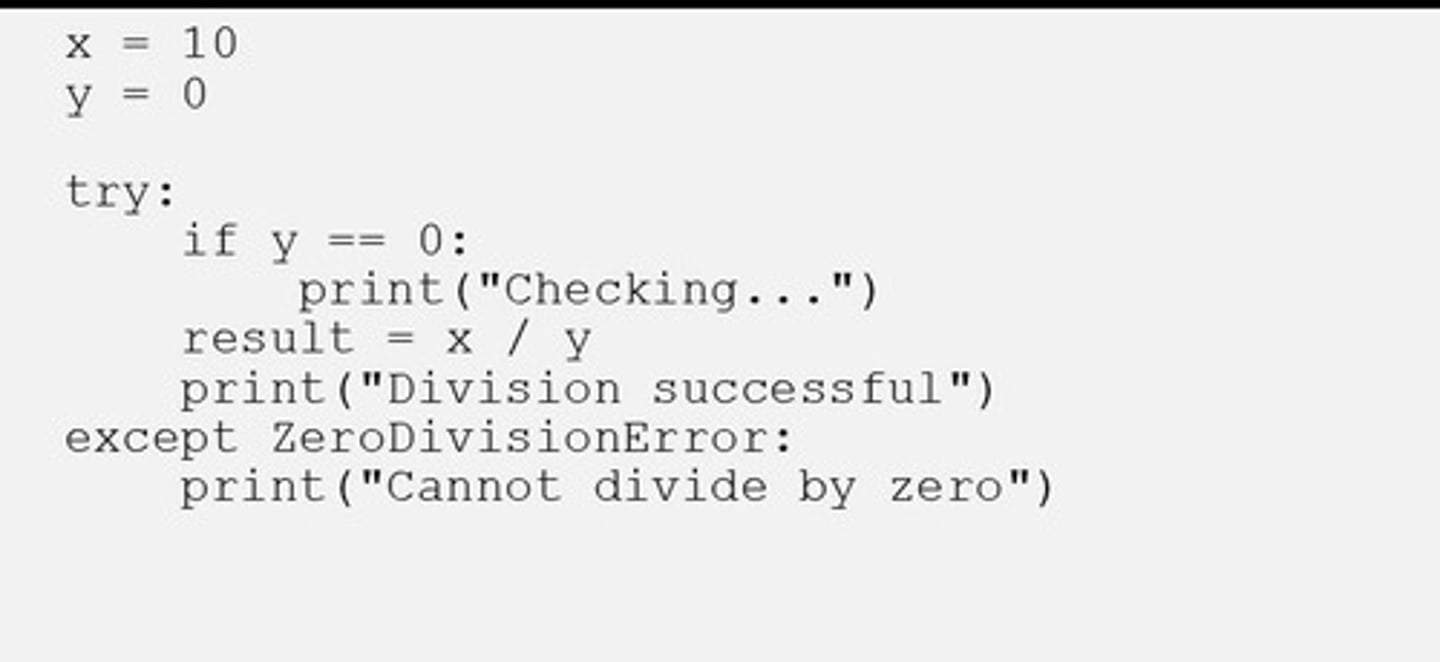 <p>A block of code used for handling exceptions in Python.</p>