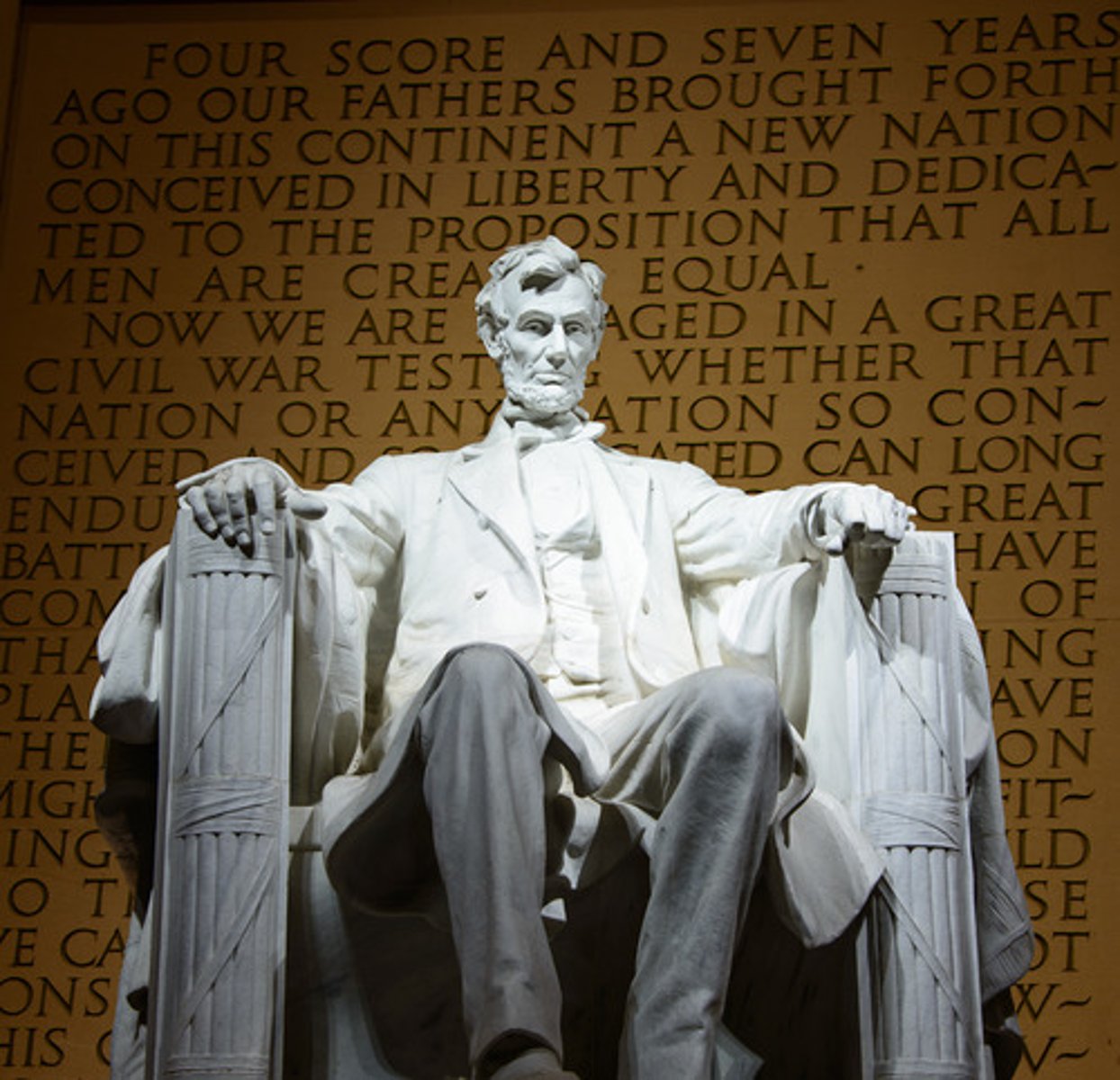 <p>speech by President Lincoln in which he dedicated a national cemetery at Gettysburg and reaffirmed the ideas for which the Union was fighting "...government of the people, by the people, by the people... shall not perish from the earth - Democracy should last.</p>