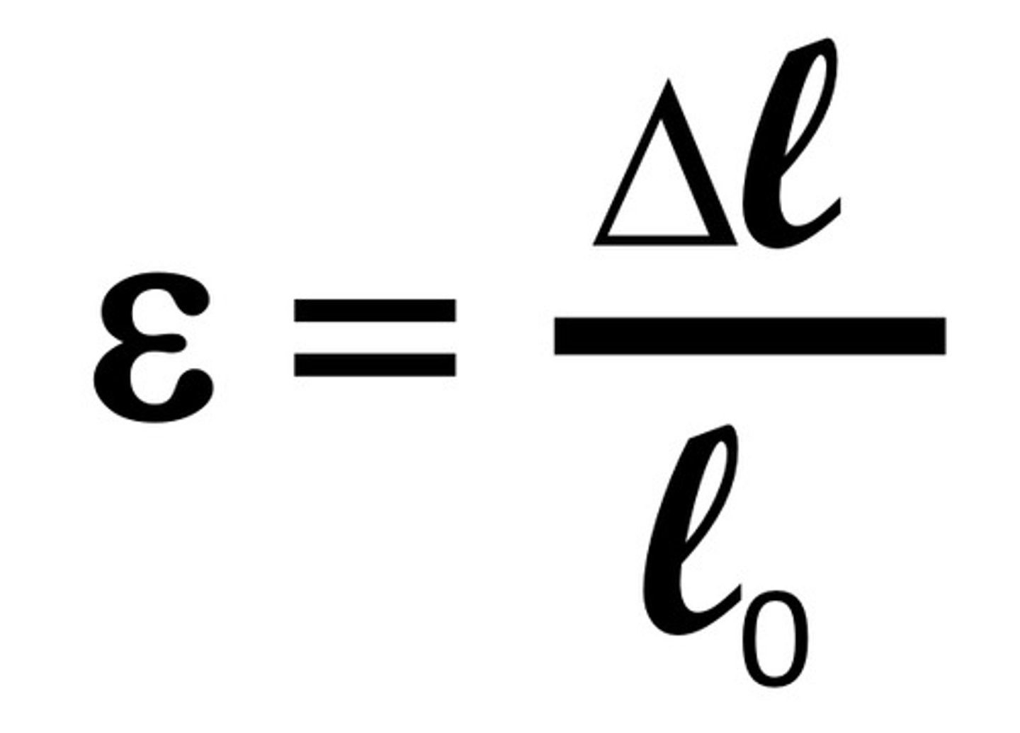<p>the deformation a tissue undergoes scaled to its original length; a measure of deformation (ε)</p><p>ε = change in length (final - initial) / original length (initial)</p><p>UNITLESS</p>