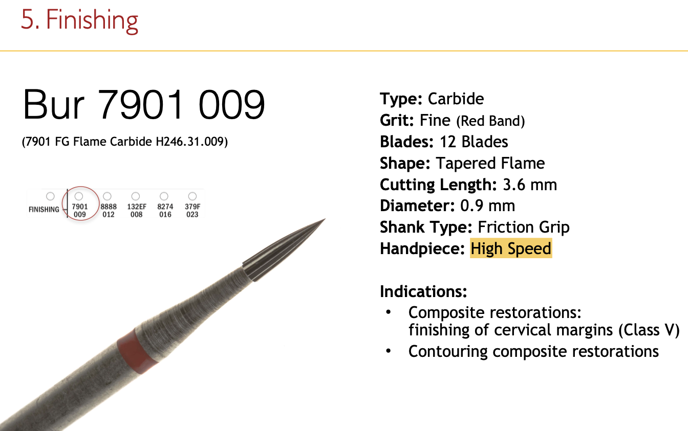 <p>– Flame carbide 0.9 mm, 12 blades. Finishing cervical margins of composites, contouring. high speed</p><p><strong>diameter: 0.9 </strong></p><p><strong>cut: 3.6</strong></p>