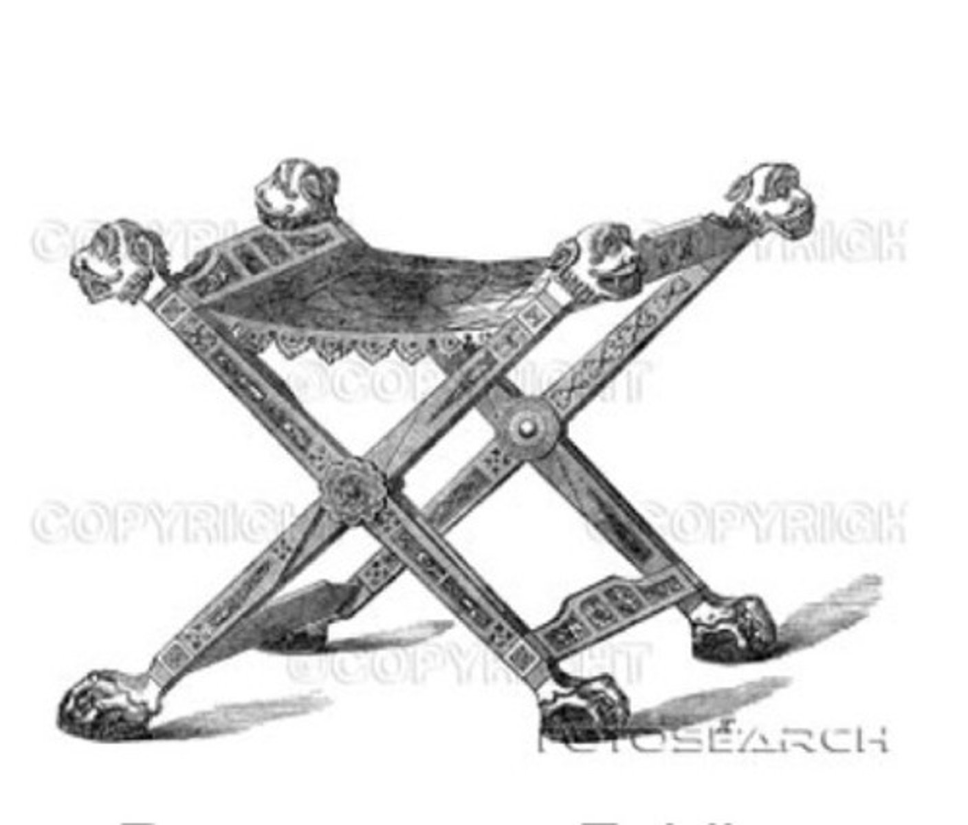 <p>What is an X-shaped stool for women in the Romanesque period with implied authority?</p>