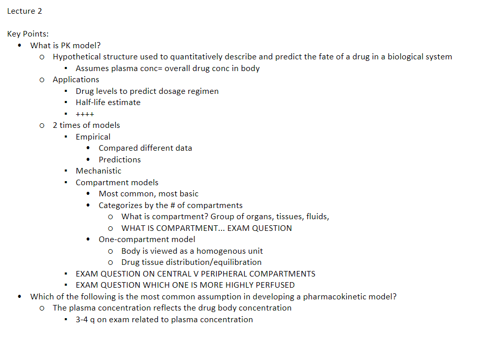 <p>plasma concentration = <u>the overall drug concentration in the body</u></p>