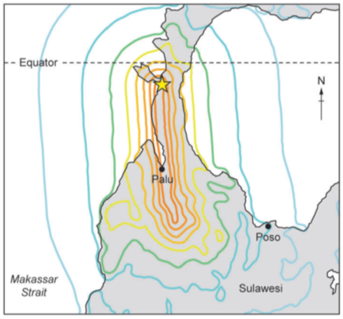 <p>map where areas with the same values are connected with lines</p>