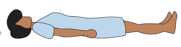 <p>lying face up</p>