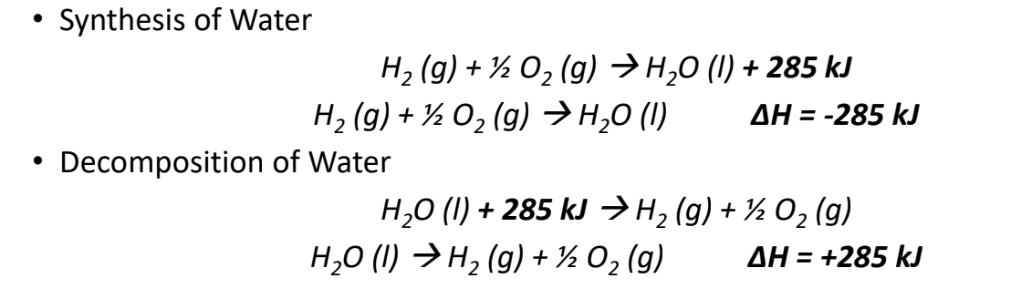 Note the sign change between synthesis and decomposition.