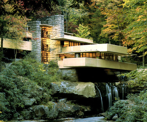 <p>Building</p><p>Fallingwater</p><p>1936</p><p>62 he designed fallingwater to rise above the waterfall over which it is built. Completed with a guest house and service wing in 1939,</p>