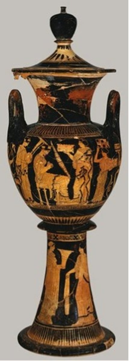 <p>A round-bottomed bowl with handles and a stand used in marriage rituals.</p>