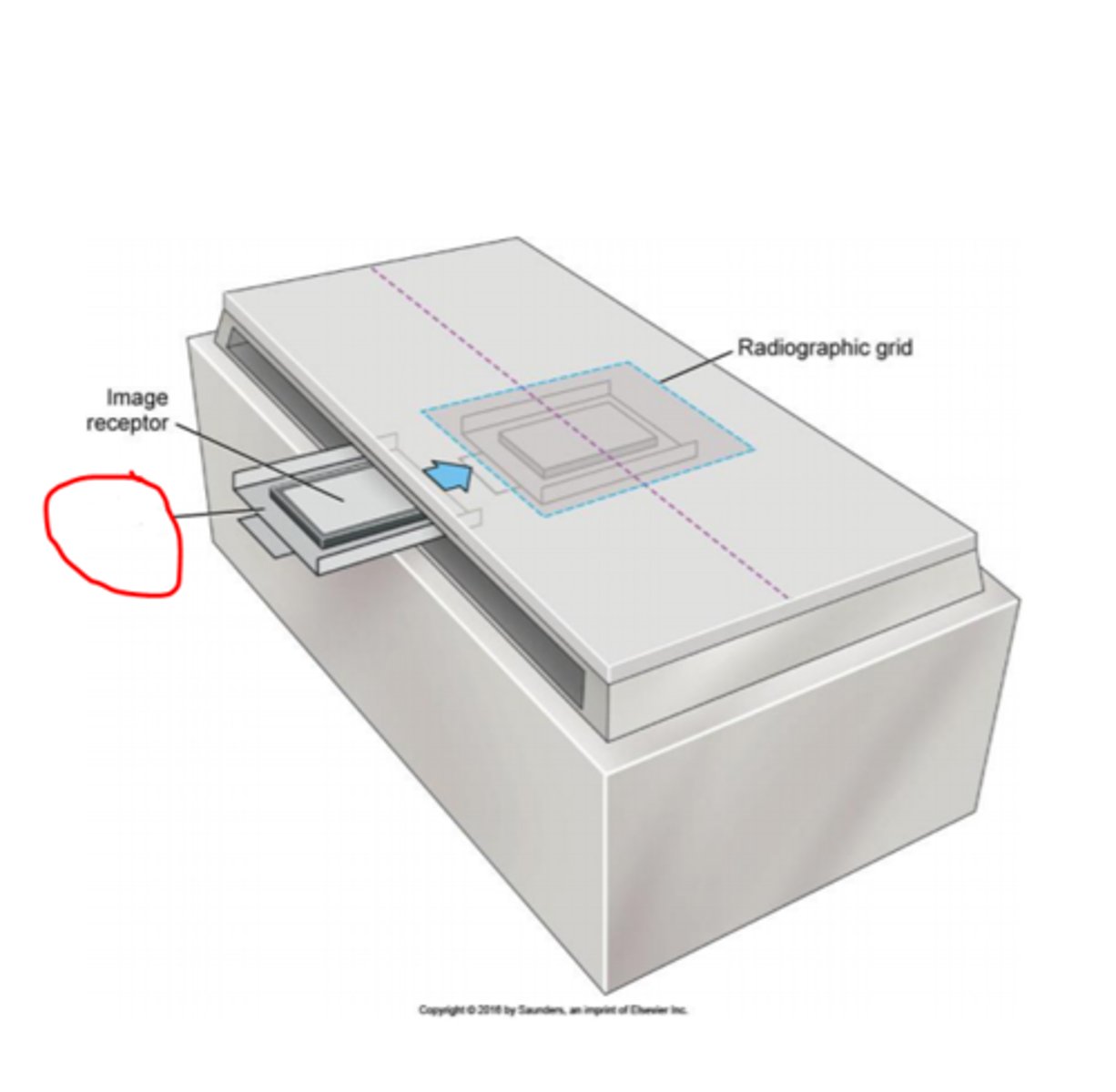 <p>the tray within the tabletop used to hold the cassette</p>