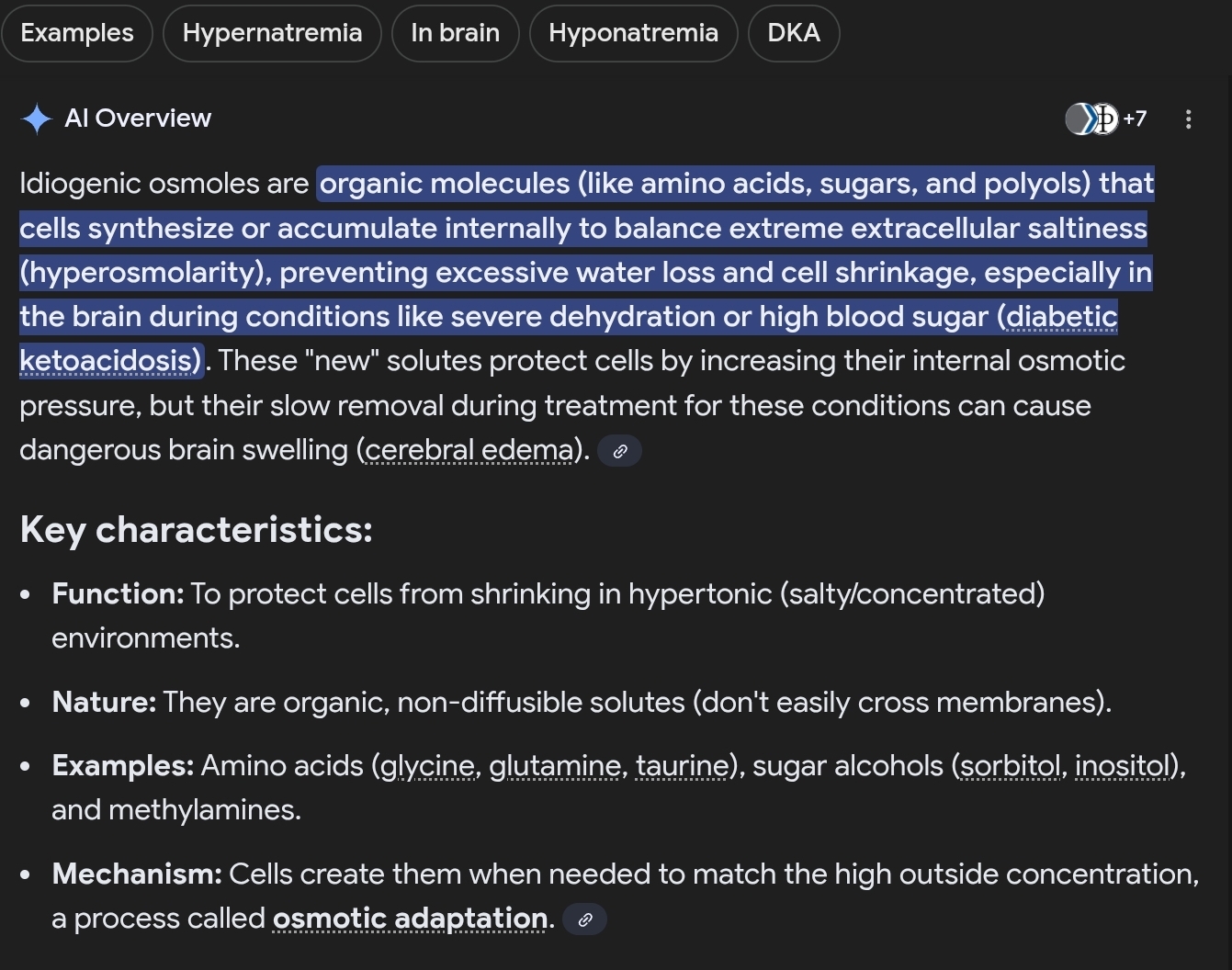<p>By producing osmotically active IC substances, idiogenic osmoles.</p>