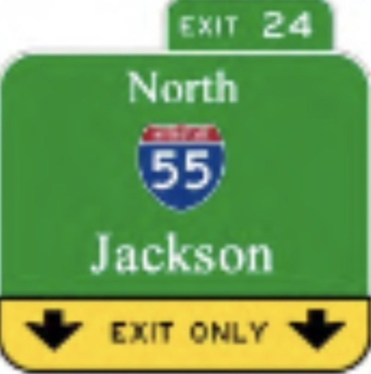 <p>You would use one of these lanes to access Interstate 55 North toward Jackson.</p>