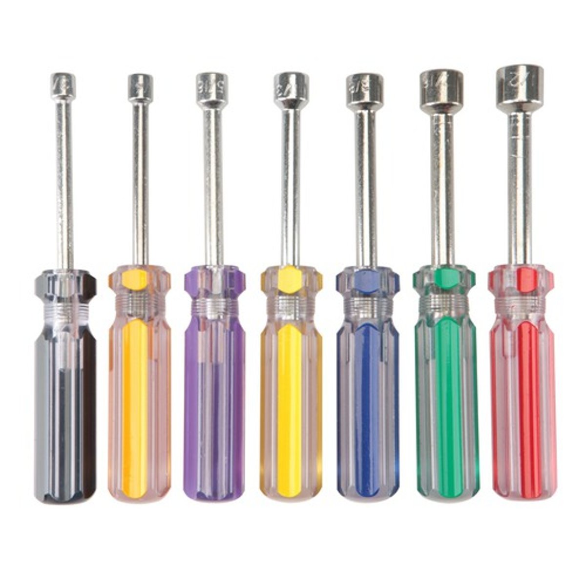 <p>sockets permanently attached to a handle for turning small nuts and bolts</p>