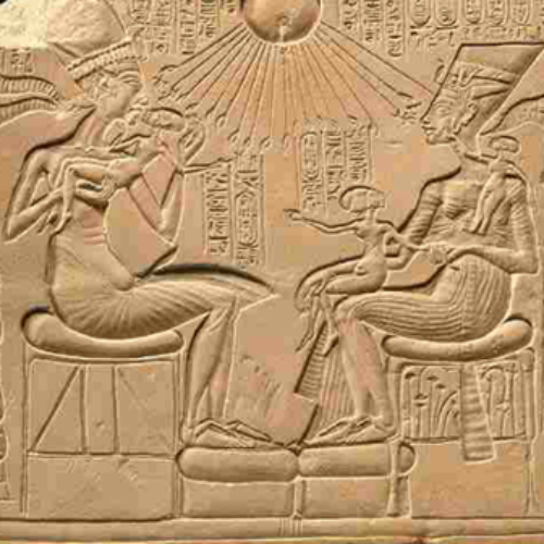 <p>Athenaton, Nefertiti, &amp; the three daughters</p>