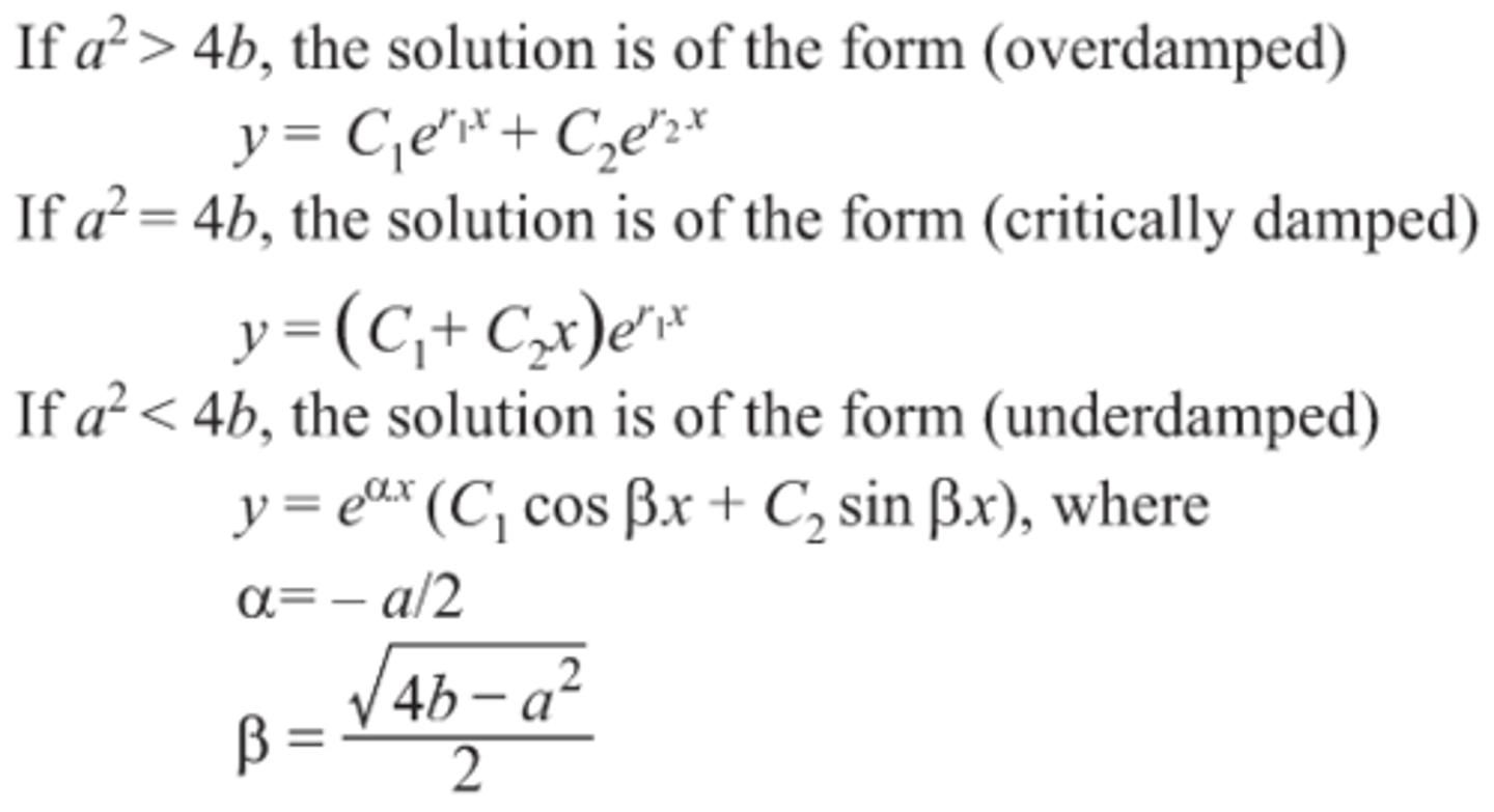 <p>Use the characteristic equation to identify the order of the diff eq</p>