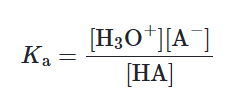 <ul><li><p>As a strong acid fully dissociates in water, it has a large K<sub>a </sub>(greater than 1)</p></li><li><p>Weak acids, on the other hand, do not dissociate well, thus having a small K<sub>a</sub> (less than 1)</p></li></ul><p></p>