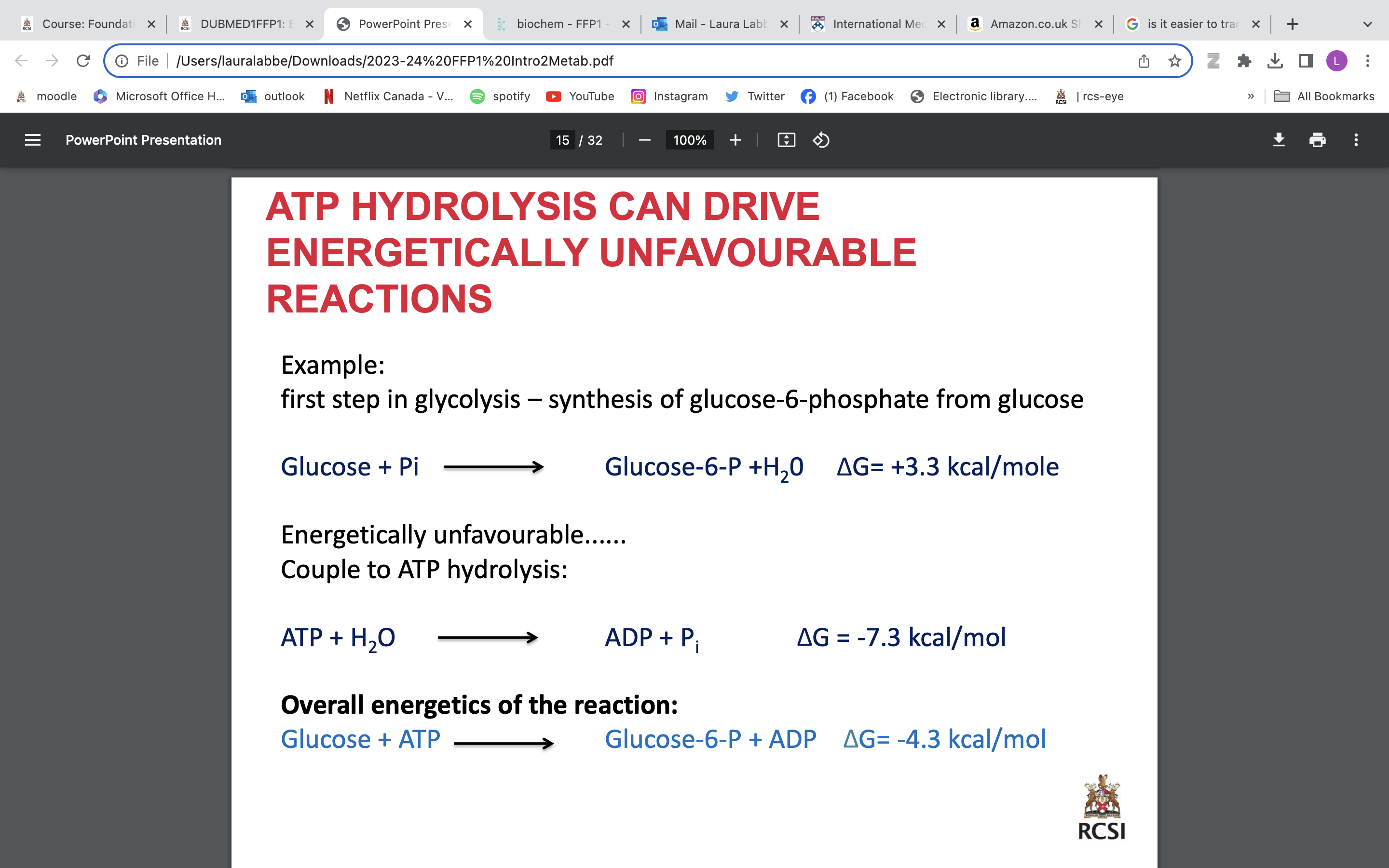 <p>coenzymes: </p><ol><li><p>NAD+ + 2H+ + 2e → NADH + H+</p></li><li><p>FAD + 2H+ + 2e →  FADH2</p><ul><li><p>electrons shown above contain a lot of energy</p></li><li><p>can exist in reduced or oxidized form</p><ul><li><p>Oxidation - the loss of electrons or hydrogen </p></li><li><p>Reduction - the gain of electrons or hydrogen</p></li></ul></li></ul></li></ol>