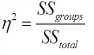 <p>% of variation that can be attributed to the treatment differences (effect size) </p><ul><li><p>Easy to calculate but slightly biased </p></li></ul><p></p>