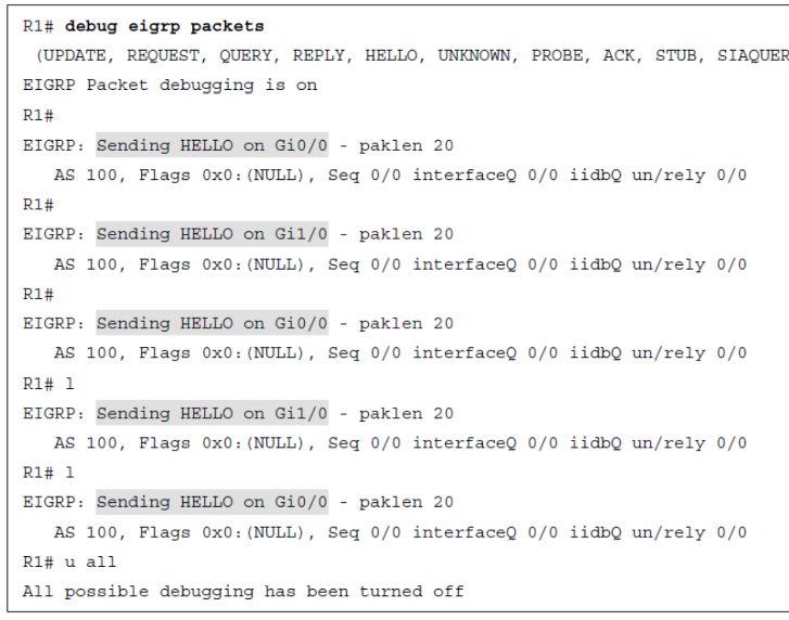 <p><strong>dubug eigrp packets</strong></p>
