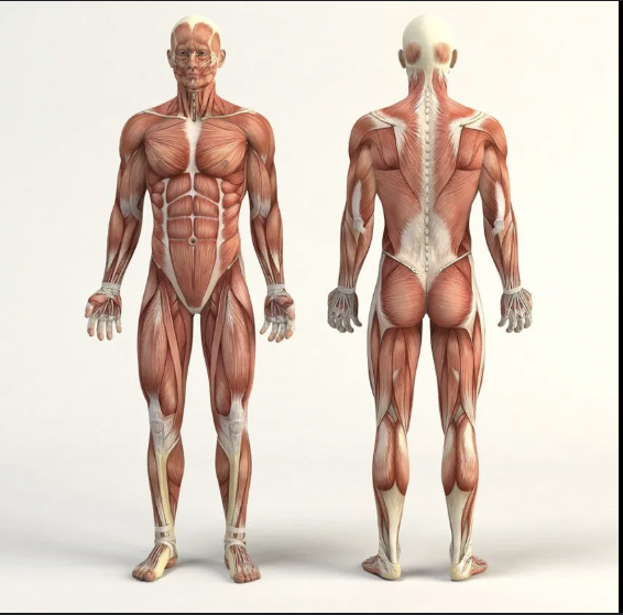 <p>standing feet flat on the floor, hands at the side and palms facing foward</p>