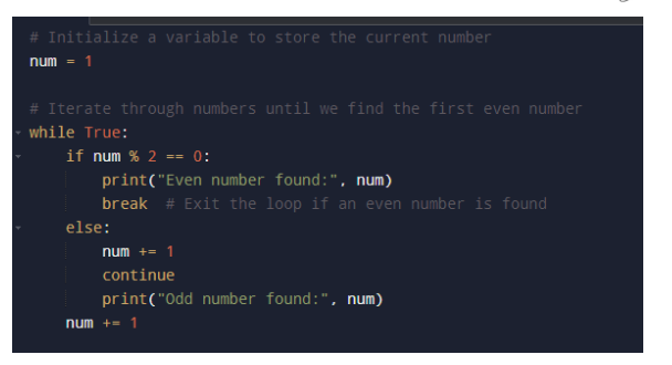 <p>skip some <span style="color: rgb(126, 108, 255);">but still continue the loop</span>, <span style="color: rgb(255, 68, 68);">can still contain the else statement</span></p>