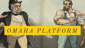 <p>The Alliance movement provided a foundation for a new political party called the People’s, or Populist party. Different delegates met in Omaha, Nebraska, in 1892 to create a political platform as well as chose their candidates for VP and P. Populists were determined to act against the large concentration of economic power held by trusts and bankers that used the government as a tool. Their Omaha platform called for political and economic reform. Politically, they wanted direct election of senators as well as initiatives and referendums that allowed citizens to vote directly on proposed laws. Economically, the Populist party wanted unlimited coinage of silver in order to increase the supply of money, graduate income tax, government ownership of railroads, telegraph lines, and telephone systems, loans and federal warehouse in order to allow farmers to stabilize their prices, and an eight-hours day for industrial workers. The Populist party seemed revolutionary for the time due to it attacking laissez-faire economics as well as trying to unite White and Black voters politically. In the South, Thomas Watson of Georgia appealed to poor farmers of both races to to join the People’s Party.</p>