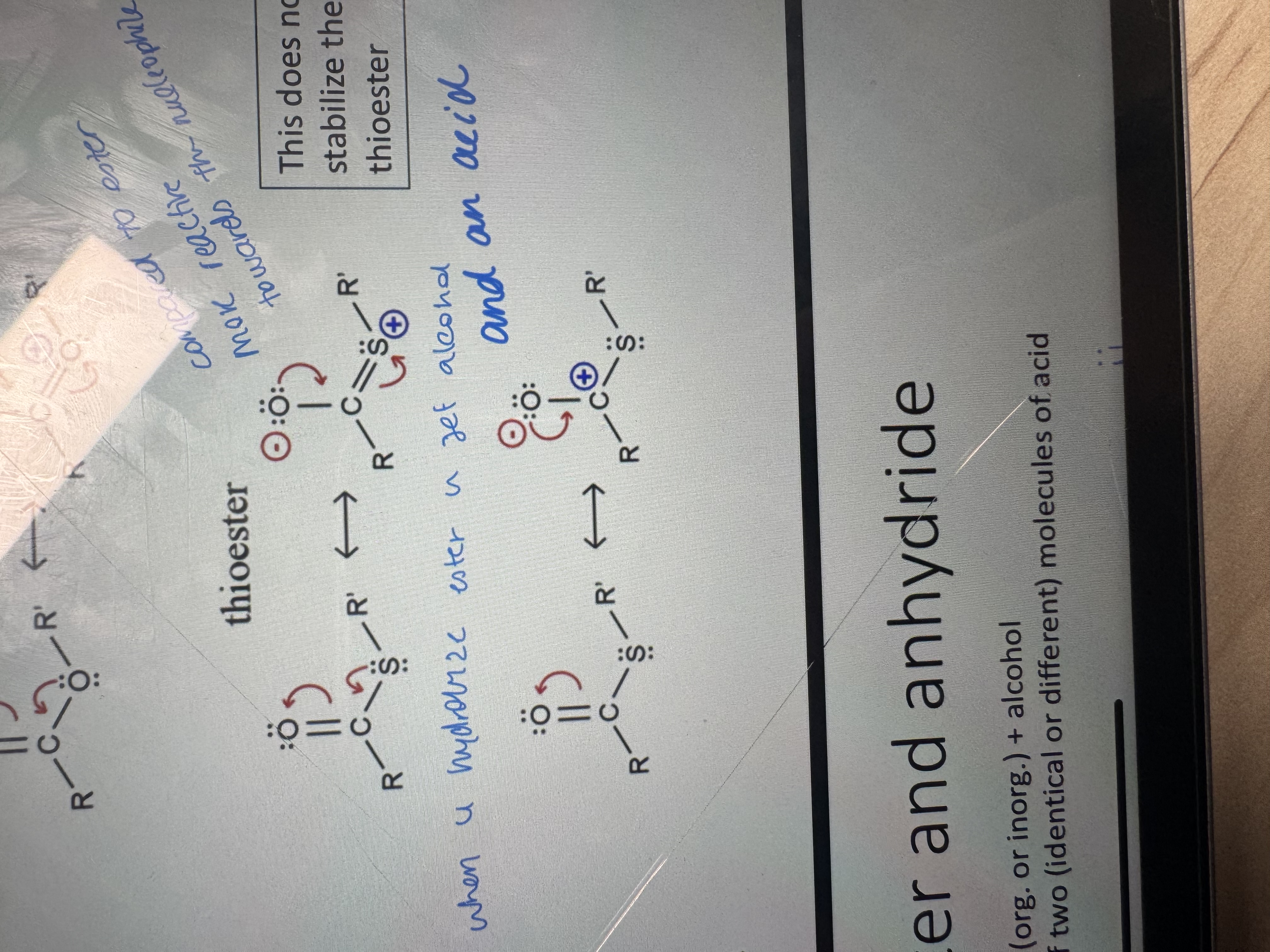 <p>among these two thioesters which one of them is more preferred and stable</p>