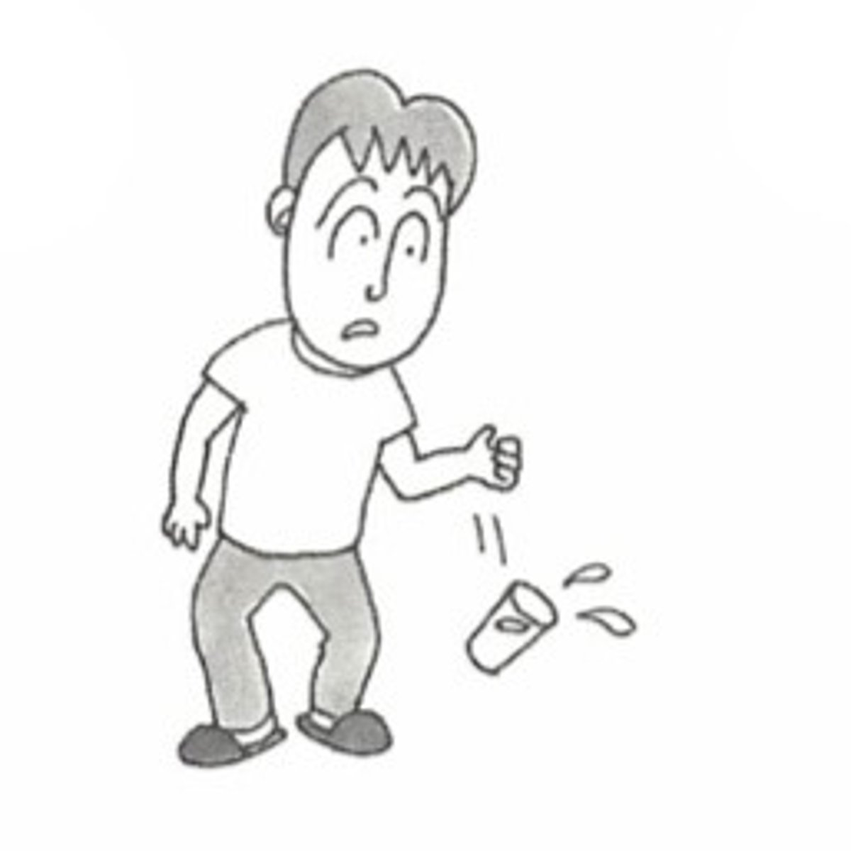 <p>to drop (something) (~を)</p>