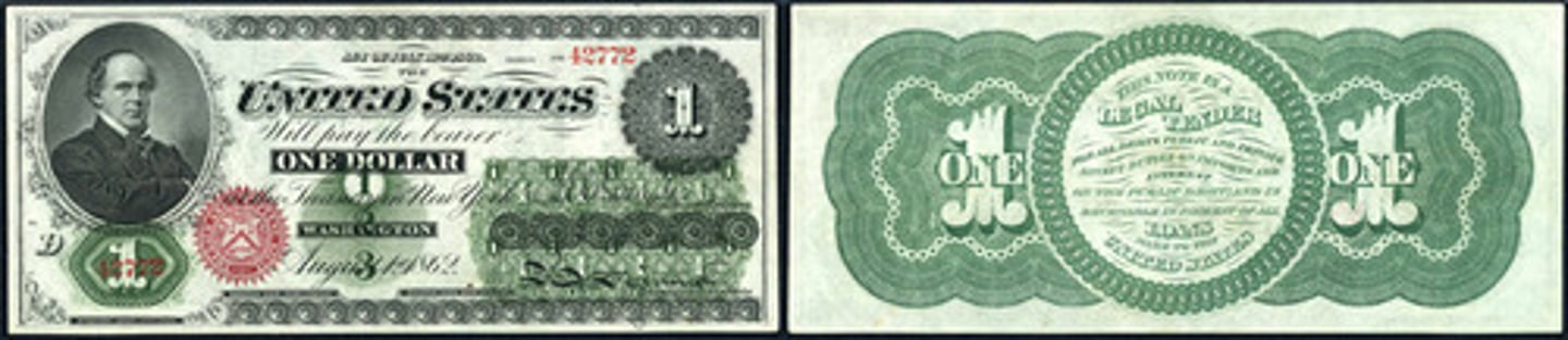 <p>Name for Union paper money not backed by gold or silver. Value would fluctuate depending on status of the war.</p>