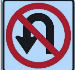 <p><span>This sign means:</span><br><span>A. No turns</span><br><span>B. No outlet</span><br><span>C. No U-turns</span></p><p></p>